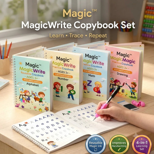 Magic Practice Copybook - (4 Book + 10 Refill)