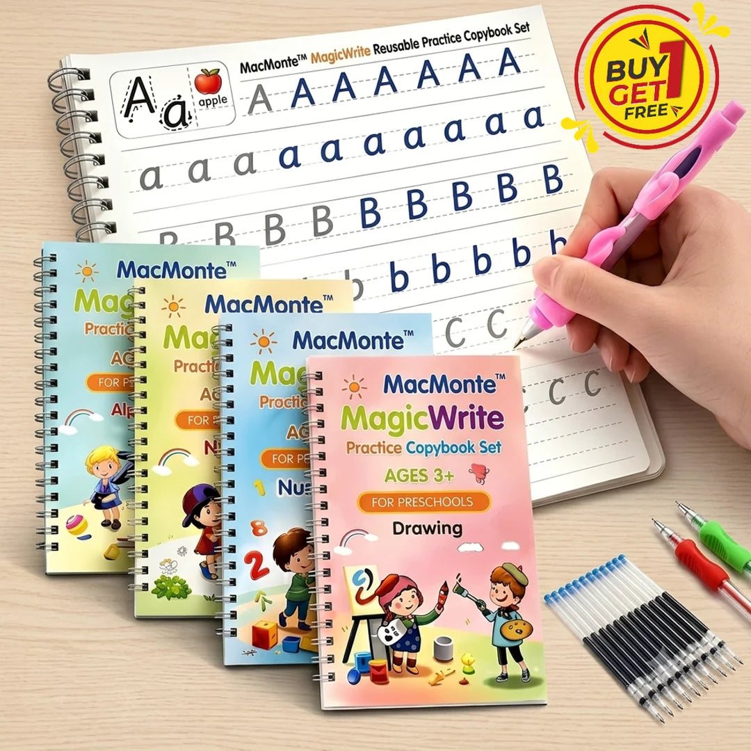 Magic Practice Copybook - (4 Book + 10 Refill)