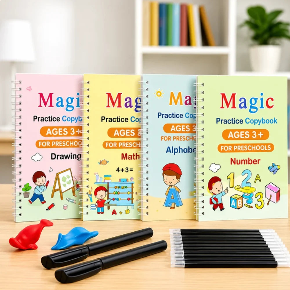 Magic Practice Copybook - (4 Book + 10 Refill)